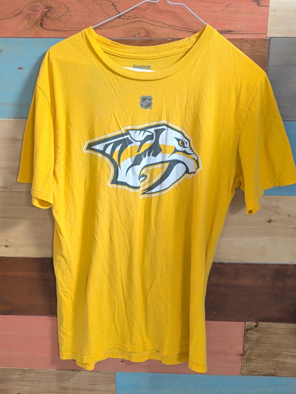 Reebok Yellow Nashville Predators Logo Tee